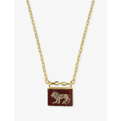 La Maison Couture Womens Ece London The Aslan Necklace 22ct Yellow Gold Vermeil And Carnelian Necklace Red