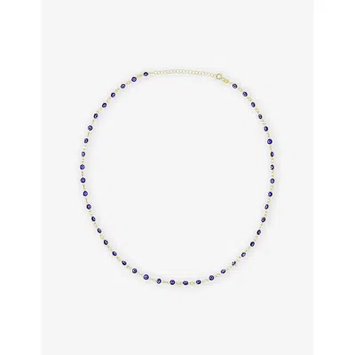 La Maison Couture Womens Ece London The Nazar I 22ct Yellow Gold Vermeil Chain Bracelet Blu In Blue