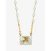 La Maison Couture Womens Ece London The Pegasus 22ct Yellow Gold Vermeil Mother-of-pearl And Pearl Necklace Whit In White