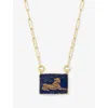 La Maison Couture Womens Blue Ece London The Sphinx Ii 22ct Yellow Gold Vermeil And Lapis Lazuli <br/>necklac In Blue