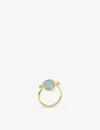 La Maison Couture Niin Luna Flip 18ct Yellow Gold-plated Sterling-silver And Aquamarine Ring In Gold