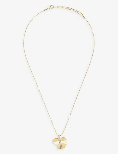 La Maison Couture Womens Gold X Tomasz Donocik Big Leaf Yellow Gold-plated Sterling-silver And Cubic