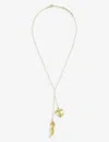 La Maison Couture Womens Gold X Tomasz Donocik Double 2 Leaf 18ct Yellow Gold-plated Sterling-silver In Gold