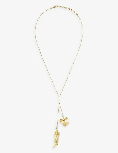 La Maison Couture Womens Gold X Tomasz Donocik Double 2 Leaf 18ct Yellow Gold-plated Sterling-silver