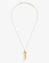La Maison Couture Womens Gold X Tomasz Donocik Long Leaf Yellow Gold-plated Sterling-silver And Cubi In Gold