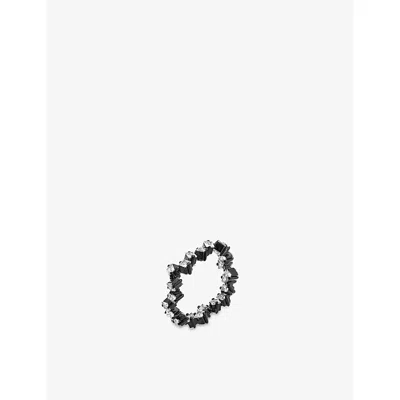 La Maison Couture Womens Myriam Soseilos Sterling-silver, Black Enamel And Lab Created White Sapphire Ring In Multi