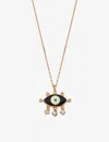 La Maison Couture Womens Navy Blue Selda Jewellery Evil Eye 14ct Rose-gold, 0.08ct Diamond And Enamel Pendant Necklace In Navy Blue