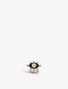La Maison Couture Womens Navy Blue Selda Jewellery Evil Eye 14ct Rose-gold, 0.08ct Diamond And Enamel Single Stud Earr In Navy Blue