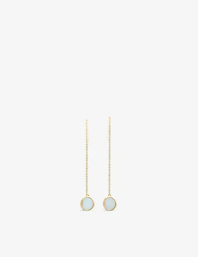 La Maison Couture Niin Luna 18 Carat Yellow Gold-plated 925 Sterling Silver Aquamarine Pendant Earrings