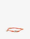 La Maison Couture Womens Orange X Niin Gaia Wax Cord And Yellow Gold-plated Silver Bracelet In Orange