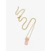 La Maison Couture Womens Pink Assya London Venus 18ct Yellow Gold Vermeil, Rose Quartz And Cubic Zirconia Necklac In Pink