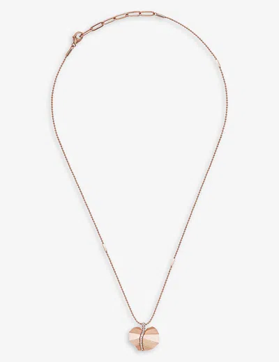 La Maison Couture Womens Pink X Tomasz Donocik Leaf Small Rose-gold Plated Sterling-silver And Cubic