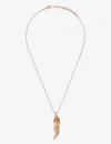 La Maison Couture Womens Pink X Tomasz Donocik Long Leaf Rose-gold Plated Sterling-silver And Cubic  In Pink