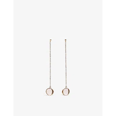 La Maison Couture Womens Pink Niin Luna 18ct Rose Gold-plated Sterling-silver And Rose Quartz Drop E