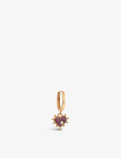 La Maison Couture Womens Pink Selda Heart 14ct Rose Gold, 0.07ct Brilliant-cut Diamond And 0.02ct Brilliant-cut White