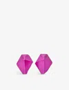 La Maison Couture Womens Pink The Rock Hound Hotrocks Recycled Sterling-silver Stud Earrings In Pink