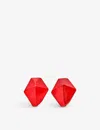 La Maison Couture Womens Red The Rock Hound Hotrocks Recycled Sterling-silver Stud Earrings In Red