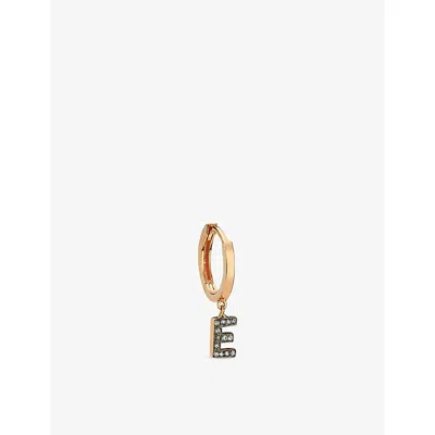 La Maison Couture Womens Rose Gold Selda Initial E 14ct Rose-gold And Diamond Single Earring