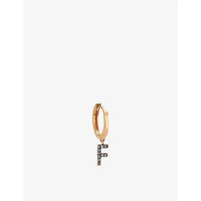La Maison Couture Womens Rose Gold Selda Initial F 14ct Rose-gold And Diamond Single Earring