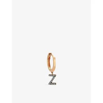 La Maison Couture Womens Rose Gold Selda Initial Z 14ct Rose-gold And Diamond Single Earring