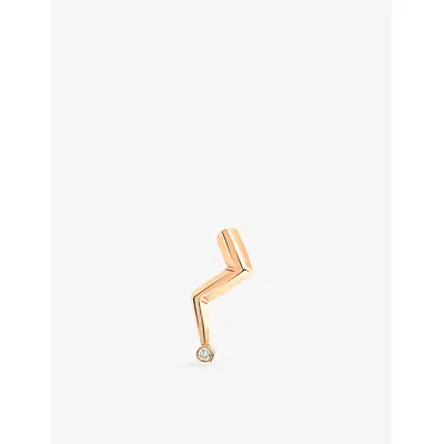La Maison Couture Womens Rose Gold Selda Lightning Large 14ct Rose-gold And Diamond Single Stud Earring