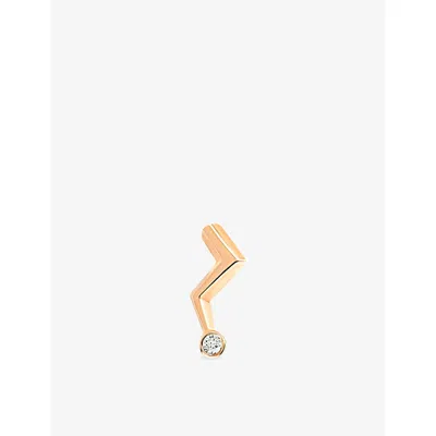 La Maison Couture Womens Rose Gold Selda Lightning Medium 14ct Rose-gold And Diamond Single Stud Earring