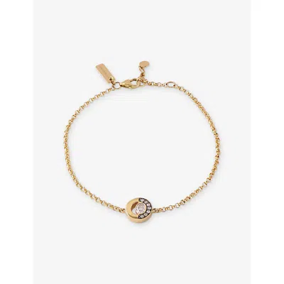 La Maison Couture Womens Skydiamond Crescent 18ct Yellow Gold And 0.21ct Lab-grown Diamond Bracelet