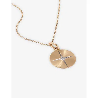 La Maison Couture Womens Skydiamond Elemental Air 14ct Yellow Gold And 0.068ct Lab-grown Diamond Pendant Necklac