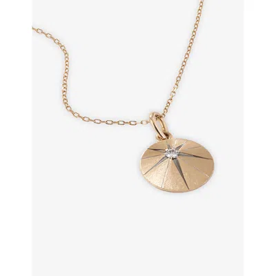 La Maison Couture Womens Skydiamond Elemental Fire 14ct Yellow Gold And 0.068ct Lab-grown Diamond Pendant Necklac