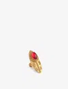 La Maison Couture Sonia Petroff 24ct Yellow-gold Plated Brass And Ruby Cabochon Ring In Ruby