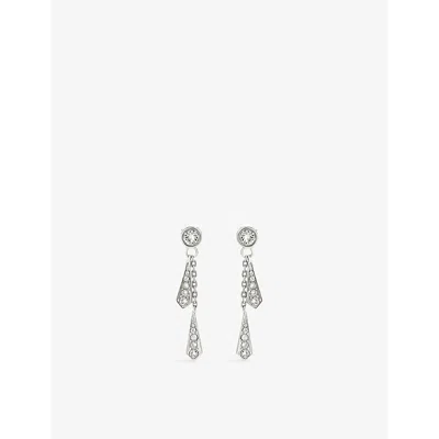 La Maison Couture Womens  Sonia Petroff Cascata Silver Palladium And Swarovski Crystal Drop Earrings
