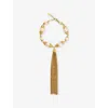 La Maison Couture Womens  Sonia Petroff Cascata Tassel 24ct Yellow Gold-plated Brass And Pearl Neckla In Gold