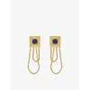 La Maison Couture Womens Blue Sonia Petroff Liana 24ct Yellow Gold-plated Brass, Cabochon And Swarovski Crystal Earrin In Blue