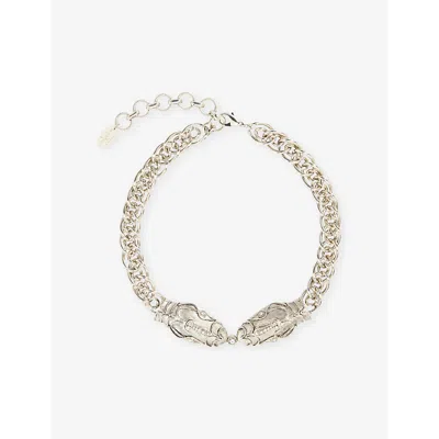 La Maison Couture Womens  Sonia Petroff Serpente Silver Palladium And Swarovski Crystal Necklac