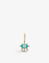 La Maison Couture Womens Turquoise Selda Jewellery Evil Eye 14ct Rose-gold, 0.08ct Diamond And Enamel Single Hoop Earr In Turquoise