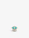 La Maison Couture Womens Turquoise Selda Jewellery Evil Eye 14ct Rose-gold, 0.08ct Diamond And Enamel Single Stud Earr In Turquoise