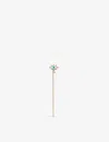 La Maison Couture Womens White Selda Jewellery Small Evil Eye 14ct Rose-gold, 0.02ct Diamond And Enamel Single Earring In White