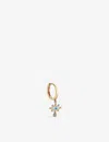 La Maison Couture Womens White Selda Jewellery Small Evil Eye 14ct Rose-gold, 0.02ct Diamond And Enamel Single Hoop Ea In White