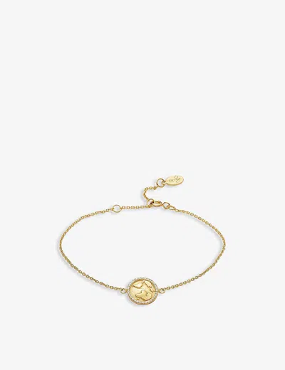 La Maison Couture Womens With Love Darling #13 Earth 14ct Yellow Gold-plated Vermeil Sterling-silver And Zirconia Brac