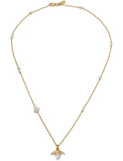 La Maison Couture Womens With Love Darling Bee The Change 14ct Gold-plated Sterling-silver, Aqua-marine, Pearl, Quartz