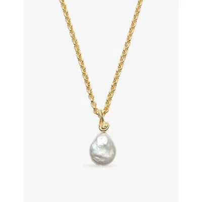 La Maison Couture Womens With Love Darling Paloma 14ct Yellow Gold-plated And Pearl Necklac