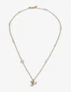 La Maison Couture Womens With Love Darling Peace Gaia 14ct Gold-plated Sterling-silver, Gemstone And Pearl Necklac In Gold