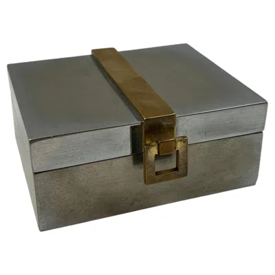 Pre-owned La Maison Desny Silver-plated Art Deco Box With Gold Clasp, By Desny, France, 1930s In Gray