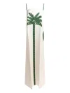 La Maison Talulah Palm-tree Print Slip Dress In White