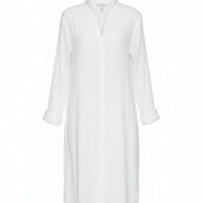 La Mandarine Women's Kaftan, Capri Long White Kaftan, Luxury White Beach Cover-up, Double Gauze Beach Kaftan With