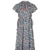 La Mandarine Women's Summer Cotton Maxi Dress, Boho Beach Dress, Maresa Block Printed Cotton Summer Dress