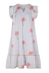 La Mandarine Women's Summer Dress, Floaty White Cotton Summer Midi Dress With Pockets Palmeraie