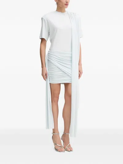 La Mania Anya Draped Mini Dress In Blue