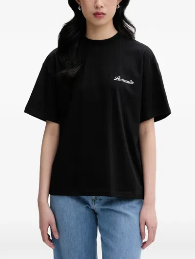 La Mania Carena Logo-embroidered T-shirt In Black