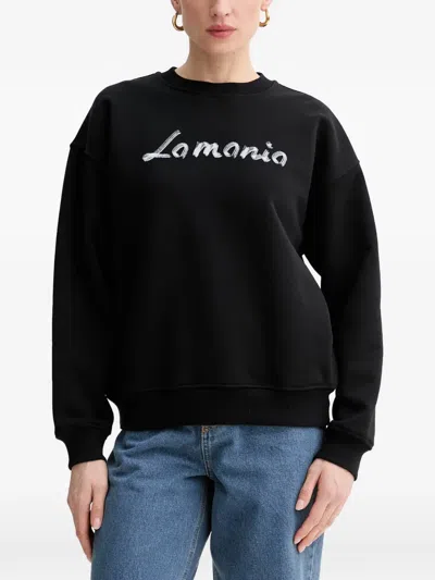 La Mania Fiora Logo-print Sweatshirt In Black